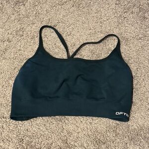 DFYNE Forest Green Dynamic Backless Sports Bra